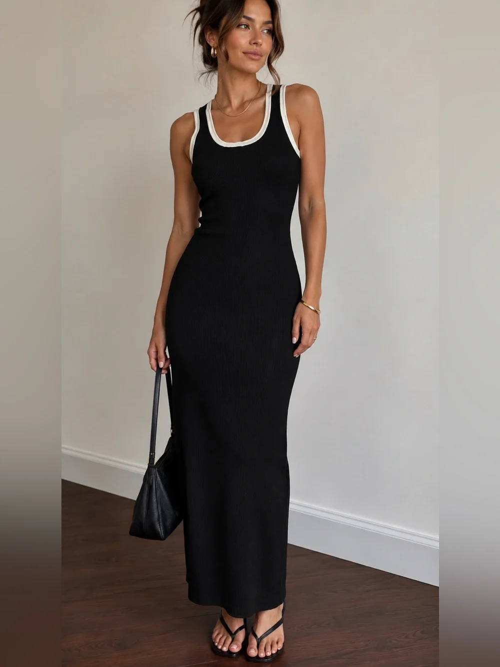 House Of Harlow 1960 Dresses | Revolve House Of Harlow 1960 Black Maxi Dress With Cream Trim Size M | Color: Black/Cream | Size: M | Moda81's Closet House Of Harlow 1960 Dresses | Revolve House Of Harlow 1960 Black Maxi Dress With Cream Trim Size M | Color: Black/Cream | Size: M | Moda81's Closet